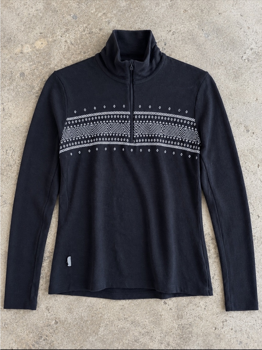 Icebreaker Merino 260 Bodyfit Women’s Large Black 1/4 Zip Wool Base Layer